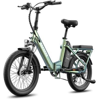 FAFREES F20 Flex Opvouwbare E-Bike, 25Ah Verwijderbare Batterij, 7-Speed Versnellingen voor Stadsverkeer groen