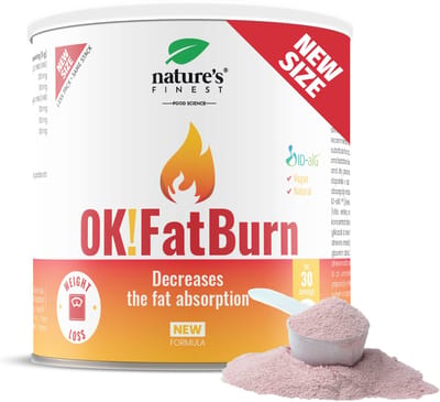 Nature's Finest OK!FatBurn - Voedingssupplement met ID-alG™, L-Carnitine, L-Tyrosine & Vitamine C - citroensmaak - 150 g