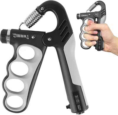 SnelShoppen - Hand Grip Trainer 5-100 kg - Verstelbare Grip Kracht Trainer met Tellen - Ideaal voor Atleten en Voorarm Training - Hand Trainer voor Th