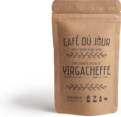 Café du Jour 100% arabica specialiteit Yirgacheffe 500 gram vers gebrande koffiebonen