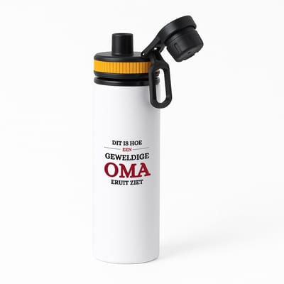 Hacebo® - Geweldige oma eruit ziet waterfles met draaidop oranje - Oma - beste oma - verjaardagscadeau - cadeau voor oma - gift - water fles - 850ML