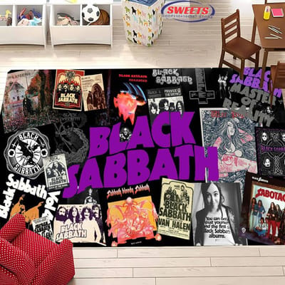 Klassieke Rock B-Black S-Sabbath Thema Tapijt Woonkamer Slaapkamer Bedzijde Badkamer Vloermat 15 Maat Patroon Vloerkleed Woondecoratie 60*90cm
