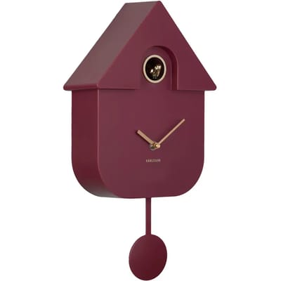 Karlsson Wandklok Modern Cuckoo Oro - Paars - 21.5x8.5x41cm - Wandklok Modern