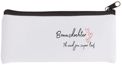 Akyol - bonusdochter ik vind jou super lief Etui - Dochter - de liefste bonusdochter - verjaardag - cadeautje voor dochter - dochter artikelen - kado - geschenk - 20 bij 9 cm