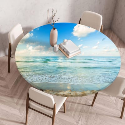 Ronde Tafelhoes - Beschermhoes Tafel - Tafel Beschermen - Met Elastische Band - 80 cm - Blauw