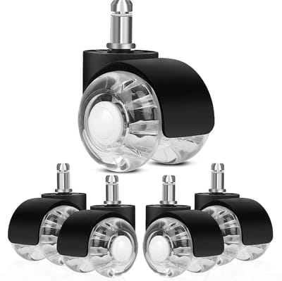 Stoelwielen Set - Vervangende Wielen - Bureau Gebruik - Standaard Maat - 11x22 mm
