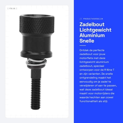 Dailygoods- Zadelbout Lichtgewicht Aluminium - Snelle Ontgrendeling - Geschikt voor R Nine T - Hoge Hardheid - Eenvoudige Installatie - Verbeterde Veiligheid - Motorzadelbout