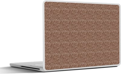 Laptop sticker - 12.3 inch - Gezicht - Bruin - Design - 30x22cm - Laptopstickers - Laptop skin - Cover
