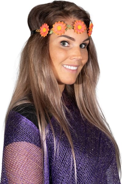 4 bloemenhaarbandjes - Oranje - Hippie/ Flower Power - EK WK voetbal - Olympische spelen - Nederlands Elftal -