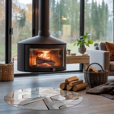 Coloray Vloerplaat Houtkachel - Plaat onder Houtkachel - 100 cm x 100 cm - Kachel Onderplaat - Wit Vloerplaat Kachel - Onderplaat Voor Houtkachel - Onderplaat Kachel - Houtkachel Vloerplaat - Verwarmingsaccessoires