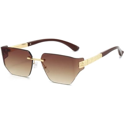 Y2K Luxe Randloos Verloop Vierkante Zonnebril Retro Metalen Frame UV400 Bescherming voor Vrouwen Mannen as  picture