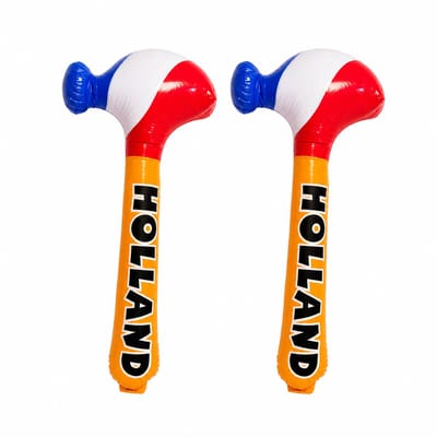 Opblaasbare Holland Hamers 2-Pack – Oranje Voetbal Supporters Sticks – EK/WK Fan Accessoires