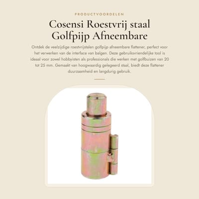 Dailygoods- Golfpijp Roestvrij Staal - Afneembare Flattener - Balg Interface Tool - Geschikt voor 20/25 mm - Draagbaar - Gemakkelijk te Gebruiken - Buisvormer