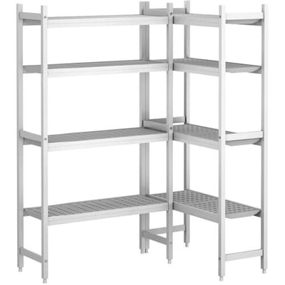 GGM Gastro Regalset Aluminium - L-Form - Bautiefe: 360mm - Tragkraft: 600 kg Zilver
