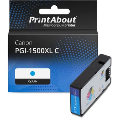 PrintAbout huismerk Inktcartridge PGI-1500XL C Cyaan Hoge capaciteit Geschikt voor Canon