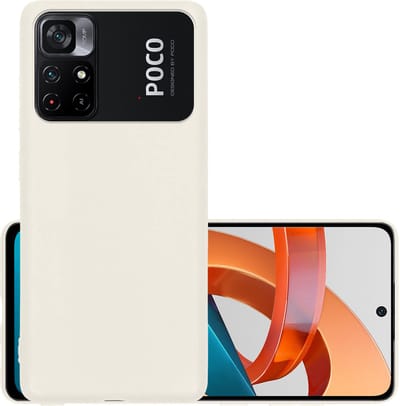 Hoesje - Geschikt voor Xiaomi Poco M4 Pro 5G - Sterk & Shockproof - Hoes Cover - Siliconen Case - Wit