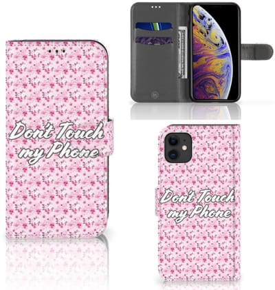 Apple iPhone 11 Portemonnee Hoesje Flowers Pink DTMP