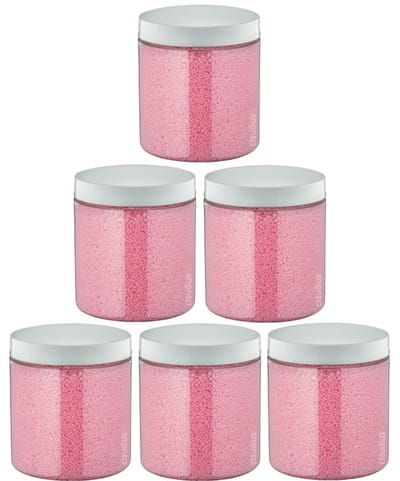 Badkaviaar Rozen - 200 gram - Pot met witte deksel - set van 6 stuks - bad parels voor in bad