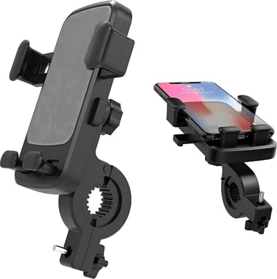 Telefoonhouder Fiets/Motor/Scooter/Brommer - Fiets Telefoonhouder - Telefoonstandaard - Telefoon Statief - 360 graden rotatie – Universeel - Gsm Houder Fiets - Zwart/Grijs