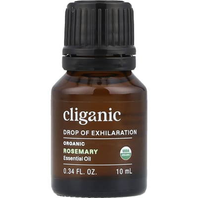 Cliganic, Druppel van Opgewondenheid™, Biologische Rozemarijn Etherische Olie, 0,34 fl oz (10 ml)