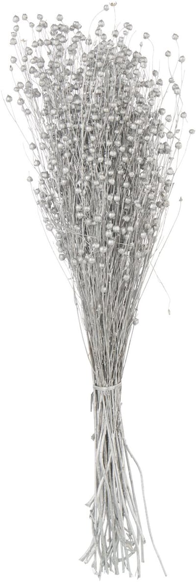 J-Line decoratie tak droogbloemen - riet - zilver