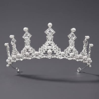 Kroon voor dames-Prinsessenkroon-Diadeem-Kroon-Strass-Elegant en Duurzaam - Geschikt voor Verschillende Gelegenheden-Haarsieraad-Stijl 84