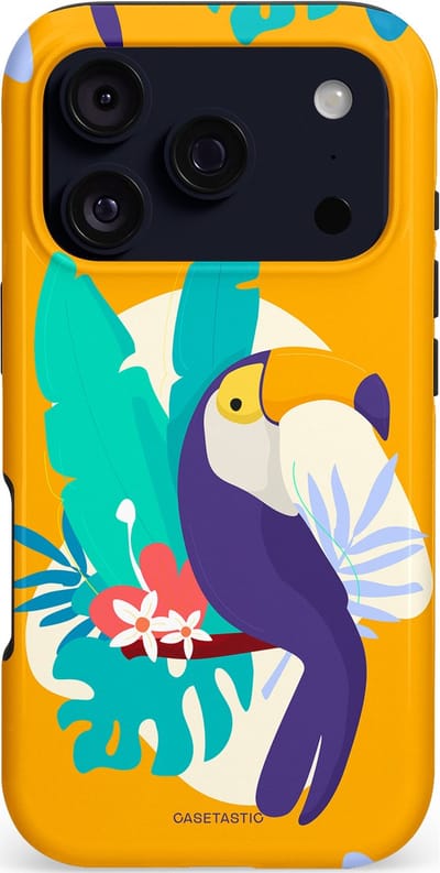 Casetastic hoesje geschikt voor Apple iPhone 17 Pro - MagSafe - Dubbellaagse bescherming - Toeceaan - Fashion Case - Okergeel Turquoise Crème