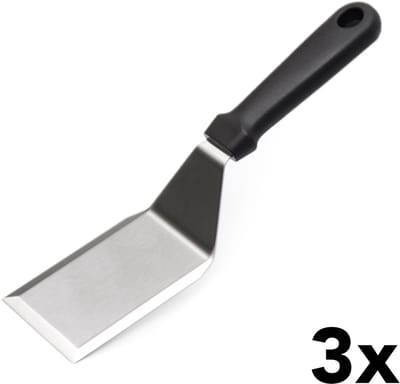 HCB® - Professionele RVS / INOX spatel - S - 3 stuks - horeca bakspaan - keukenspatel - bakspatel - Grill spatelset - Burger flipper - 3487-3