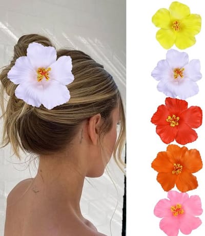 Bloemhaarclips 5 Stuks - Hawaïaanse Bloem - Kunstbloemen - Haaraccessoires Vrouwen - Perfect voor Bruiloft - Handgemaakt Design