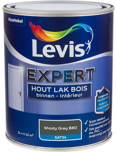 Levis - Expert Hout Lak Binnen Satin Mix - Shady Grey B80 - Mengverf - 1 L