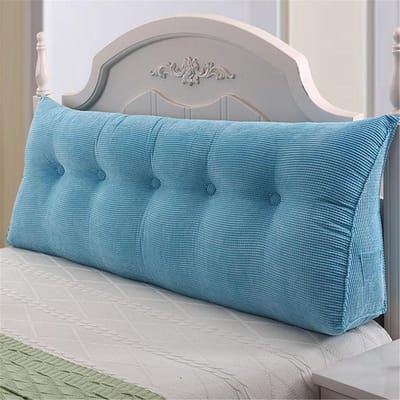 Hoofdkussen Bed Driehoek - Leeskussen Rugsteun - Ontspannen Zitten - Met Opbergvakken - 180x20x50cm - Paars