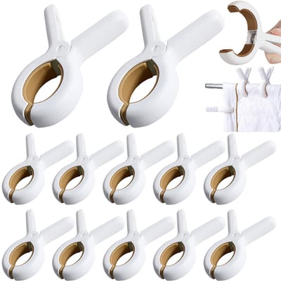 12 stuks - Strandhanddoekclips - Winddichte clips - Wasknijperclips - Handdoekclips voor op het strand - Grote wasknijperclips - Sokclips - Winddichte dekenclips - Plastic wasknijperclips - Clips die gebruikt kunnen worden voor dagelijkse kleding