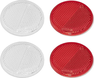 Proplus Reflector Set - 4 stuks - 2x rood - 2x wit - zelfklevend - 60 mm - rond