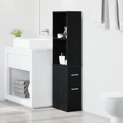 Smalle badkamerkast - Opbergkast met wielen - Badkamer organiseren - Klassiek design - 22 x 41 x 135 cm