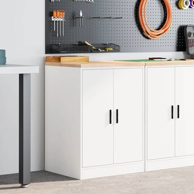vidaXL - Garagekast - 60x51x85 - cm - massief - grenenhout - wit