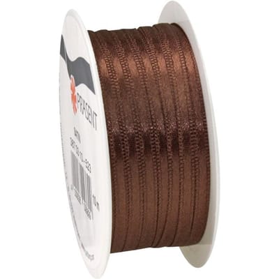 Satijnen lint, 3 mm - Espresso