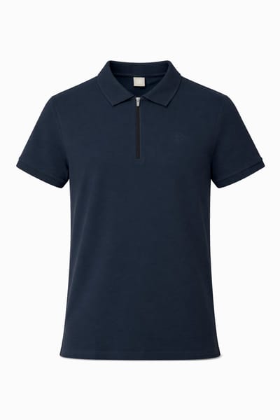 Mario Russo Polo shirt Half Zip Lorenzo - Polo Shirt Heren - Poloshirts heren - Katoen - Navy