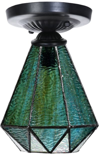 Tiffany plafonnière zwart met Arata Green - Art Deco Trade
