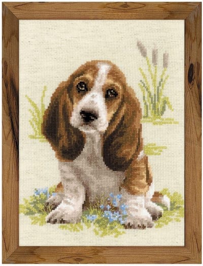 Borduurpakket Basset hond Puppy om te borduren