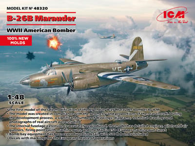 ICM Modelbouwpakket Militaire voertuigen - 48320 B-26B Marauder - WWII American Bomber Plastic - 1:48 - Modelbouw