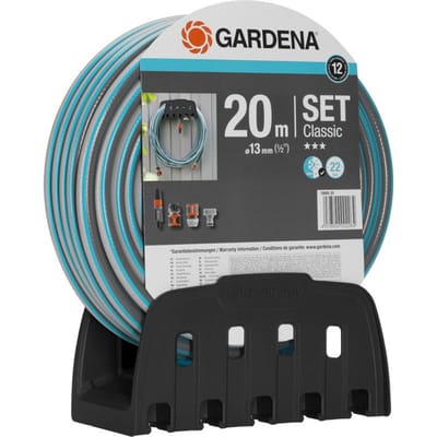 Gardena Classic Tuinslang 13 mm (1/2") – 20 m Set met Aansluitstukken en Muurhouder