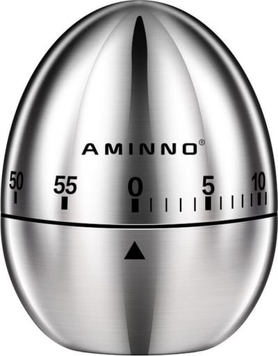 RVS Kookwekker - Eierwekker - Kookwekker analoog metaal - Ei wekker - Egg timer - Keuken - Kook wekker in vorm van ei