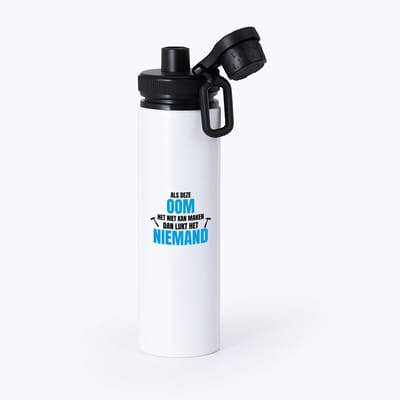 Hacebo® - Als oom het niet kan waterfles met draaidop zwart - Oom - een oom - verjaardagscadeau - cadeau voor oom - cadeau - kado - water fles - 850ML
