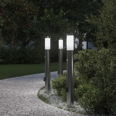 vidaXL Bolderverlichting met sensor en stopcontact 3 stuks 80 cm