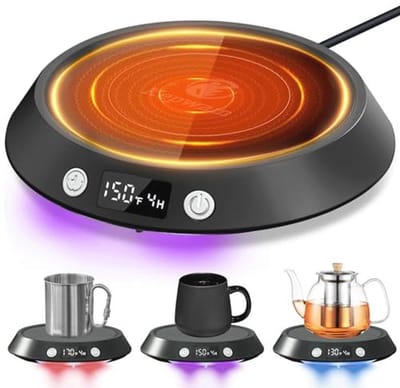 Grote Warmteplaat voor Koffiekopjes met Automatische Uitschakeling en 3 Temperatuurinstellingen