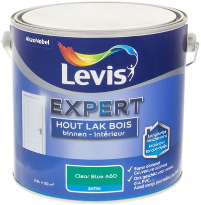 Levis - Expert Hout Lak Binnen Satin Mix - Clear Blue A60 - Mengverf - 2,5 L