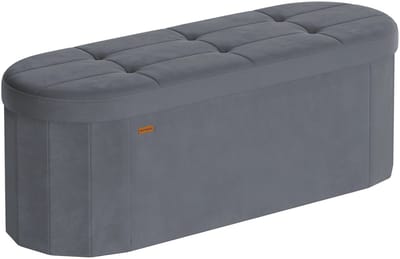 uJOY Bank met opbergruimte - Comfortabele zitting - Opbergruimte van 110L - Grijs - Draagvermogen tot 300 kg - Stevige constructie