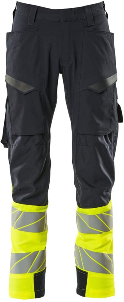 Mascot Accelerate Safe Broek met dijbeenzakken 19379-510 - donkermarine/hi-vis geel - C46 - 76