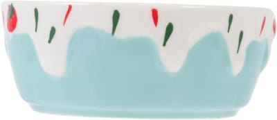 Keramische Voerbak - Voerbakjes Kleine Dieren - Voeren en Drinken - Stabiele Anti-omval Basis - 9x9x4 cm - Blauw