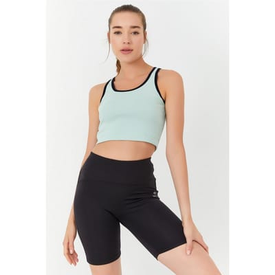 Geribbelde Mouwloze Crop Top
